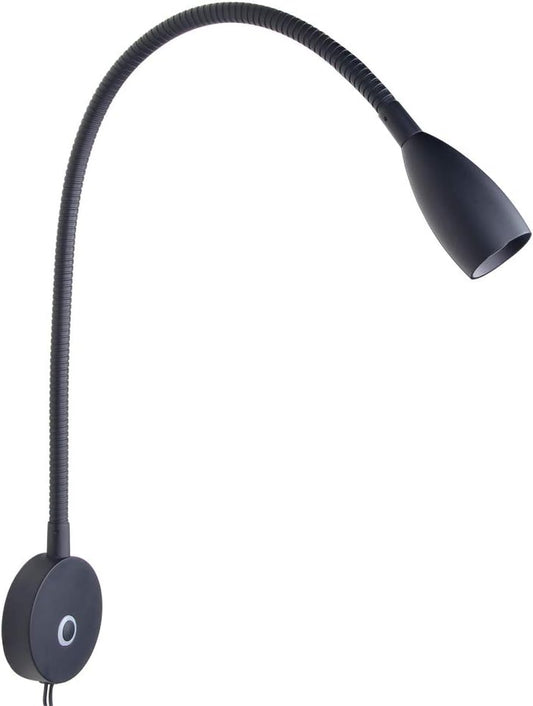 Dimmable Reading Light Gooseneck LED Task Light Minimalist Directional Light Light Headboard/Wall Surface Mount Matte Black